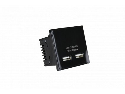 USB modul Varilight DataGrid - 2-modulová USB zásuvka 2000mA do rámečků DataGrid (2 místa) (Barva Bílá)